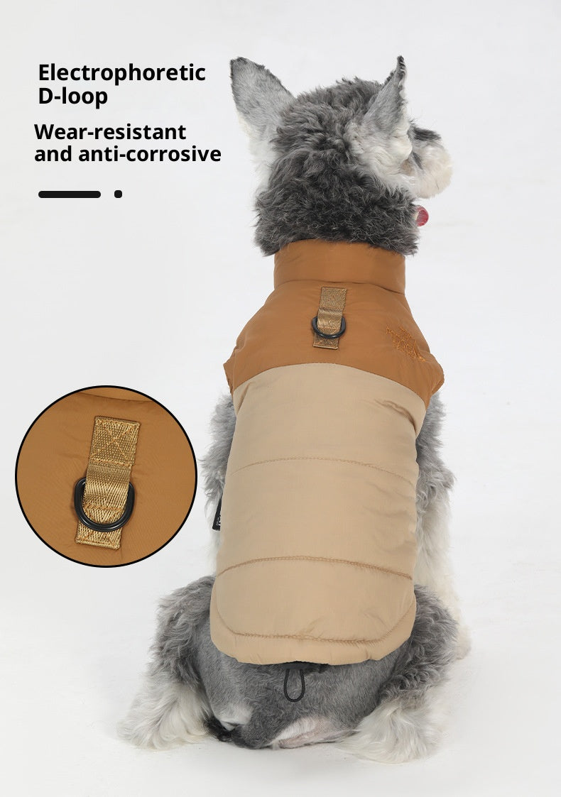 Waterproof reflective pet clothing for autumn and winter ; Dog cotton-padded clothes can pull large dog clothes. Pet clothing