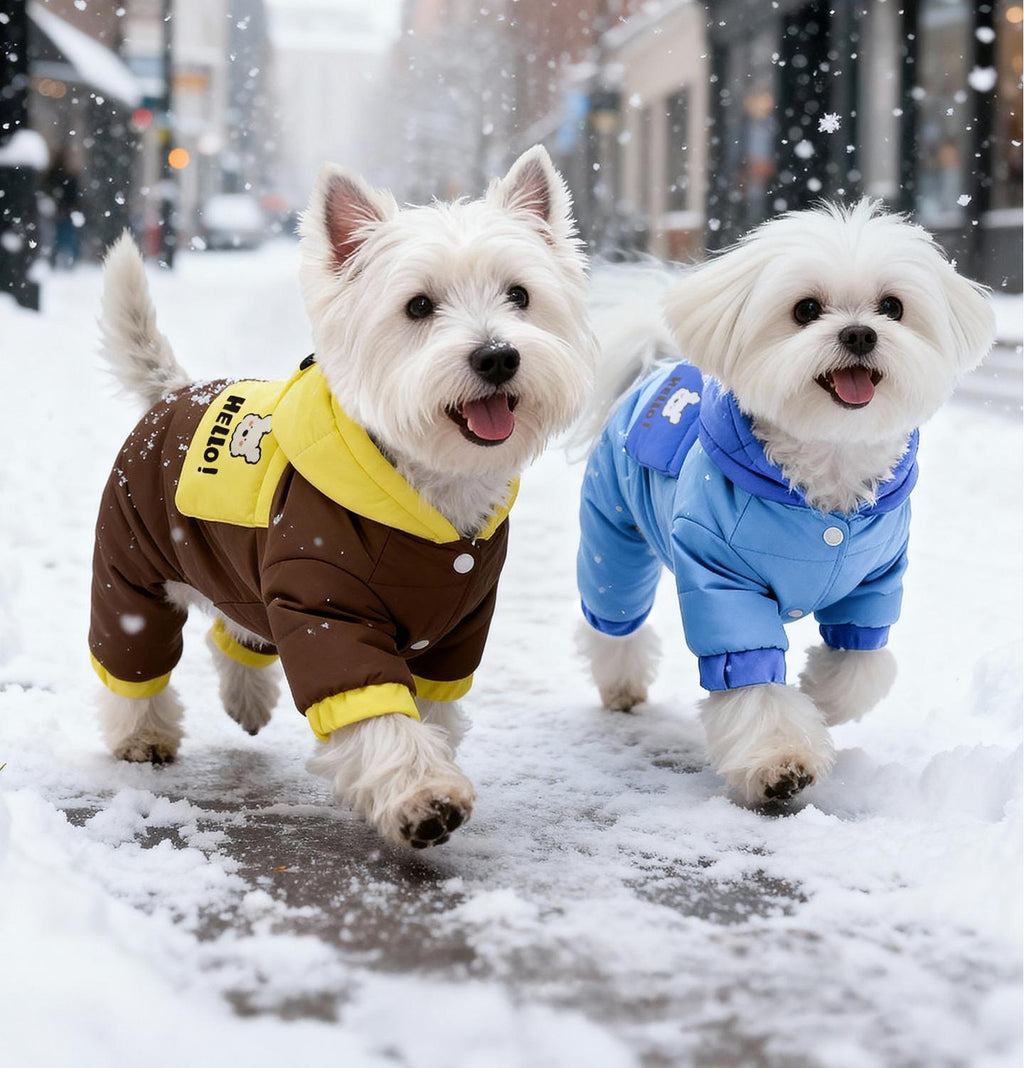 Little Bear pet down jacket Pet four-legged duck down drawstring windproof and warm down jacket Autumn and winter clothes for dogs and cats