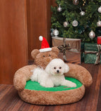 Christmas Bear pet sofa Dog beds and cat beds are suitable for all four seasons. Open pet bed Small dog kennel