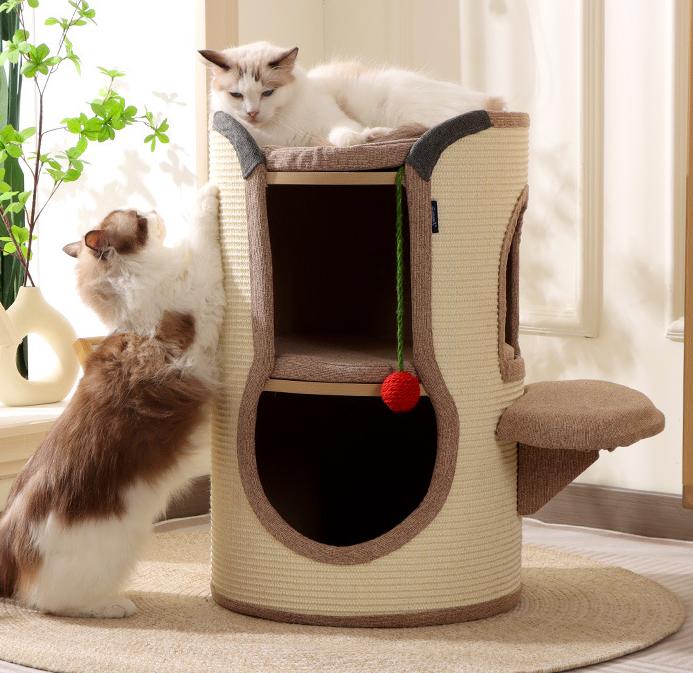 Cat bed, cat climbing frame and cat tree integrated. Sisal bucket cat house cat bed Cat toy cat bucket