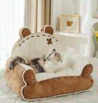Little Bear pet sofa cat bed Suitable for all seasons; Thickened and warm winter sleeping pad; Cat supplies