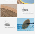 Rattan pet round mat: Cat mat for sleeping; Wear-resistant and non-flaking pet supplies; Rattan mat cat ice pad Floor mat cat scratcher