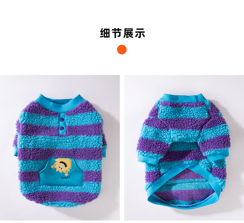 Dog monster clothes: Warm and stomach-protecting cotton-padded clothes for autumn and winter: two-legged clothes for medium and large-sized Corgis pets