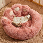 Bear palm-shaped pet bed; A warm dog bed for medium and large-sized dogs in winter. Fleece sofa sleeping pad All-season pet supplies