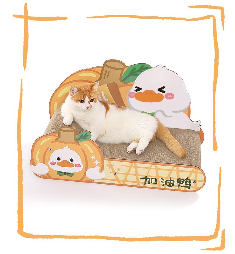 Extra-large cat scratch-board sofa; Wear-resistant and does not shed chips; Cat scratch-board corrugated paper cat bed integrated; Suitable for all seasons