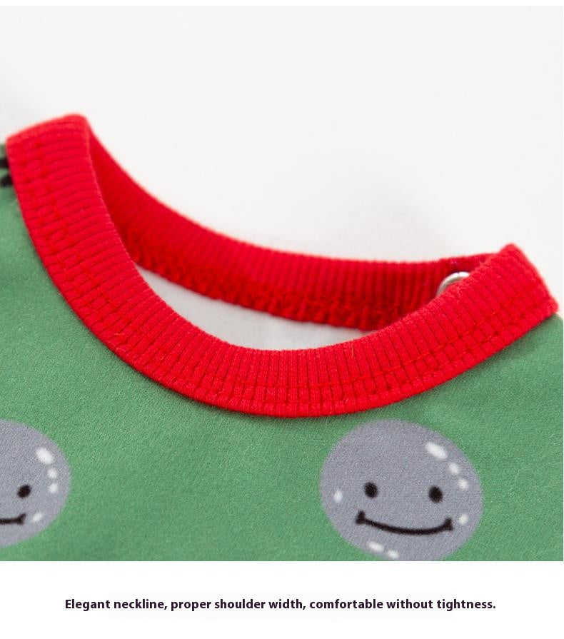 Cartoon space full-printed four-legged tummy jacket; Home clothes for cats and dogs Pet clothes for keeping warm and protecting the belly in autumn and winter