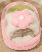 Cloud Flower Cat Bed: Keep the cat bed warm in winter; Semi-enclosed cat sleeping slipper bed; Winter cat bed; All-season dog kennel