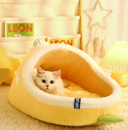 Mango-shaped cat bed Winter warm, enclosed and secure cat bed; Cats sleep in their beds, dog beds, sofas, and cat shelters