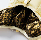 Dog down jacket with fabric label; Warm dog clothes for autumn and winter Four-legged graphene-pulled down jacket Pet clothes for small and medium-sized dogs