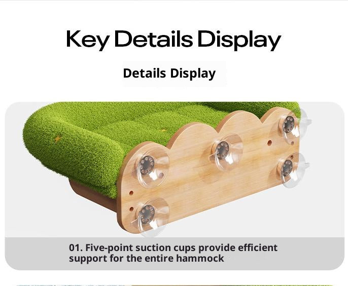 Cat home hammock cat bed; All-season climbing mat; Cat Cat solid wood hammock Window-sucking hammock