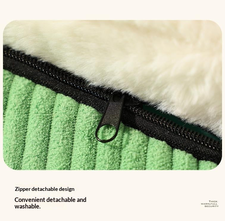 Snow house-shaped pet bed; Cartoon semi-enclosed thickened cat and dog beds; Detachable and washable pet bed