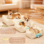 # Striped plush pet bed; The doghouse is suitable for all seasons. Teddy small dog Bichon Frise bed sofa; Keep the cat bed warm in autumn and winter