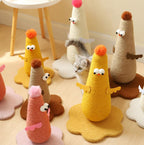 Chicken-shaped sisal claw grinding column, vertical scratch-resistant and non-flaking hemp rope column with grab board. Self-entertaining and boring cat climbing frame Pet supplies