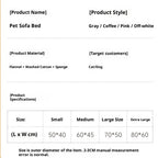 Rabbit fur sofa pet bed: Dog bed, cat bed, warm rabbit fur pet bed; Large detachable pet sofa; Winter dog sofa cat villa