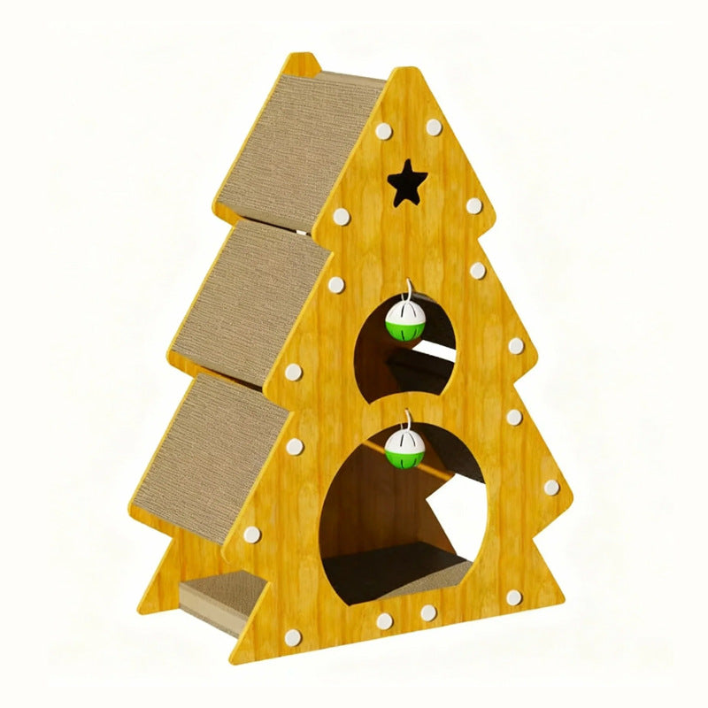 Christmas Tree Cat Scratching Board Cat Toy Corrugated Paper Cat Nest Wear-Resistant Cat Toy Cat Claw Board Non-Shedding All-Season Universal