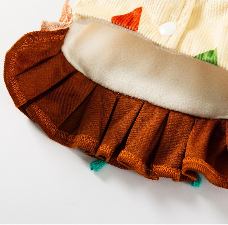 Warm corduroy princess-style cotton-padded jackets and skirts for small and medium-sized dogs in autumn and winter； Cat teddy pet dog clothes