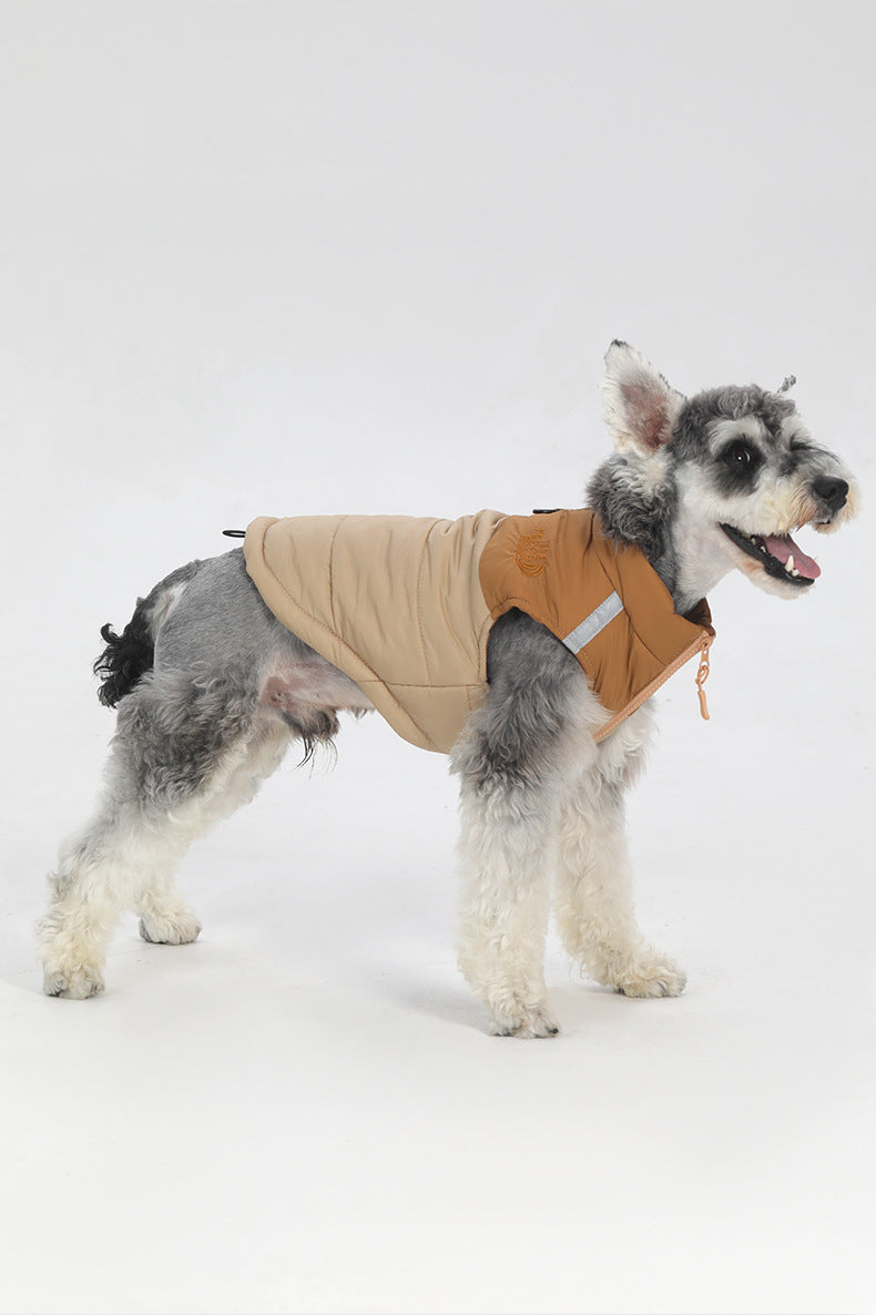 Waterproof reflective pet clothing for autumn and winter ; Dog cotton-padded clothes can pull large dog clothes. Pet clothing