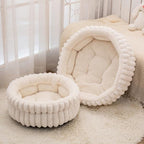 Cloud Three-dimensional Pet Round Bed: Thickened large dog mat for pet beds; Moisture-proof and warm dog bed A small round dog and cat bed