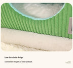 Snow house-shaped pet bed; Cartoon semi-enclosed thickened cat and dog beds; Detachable and washable pet bed