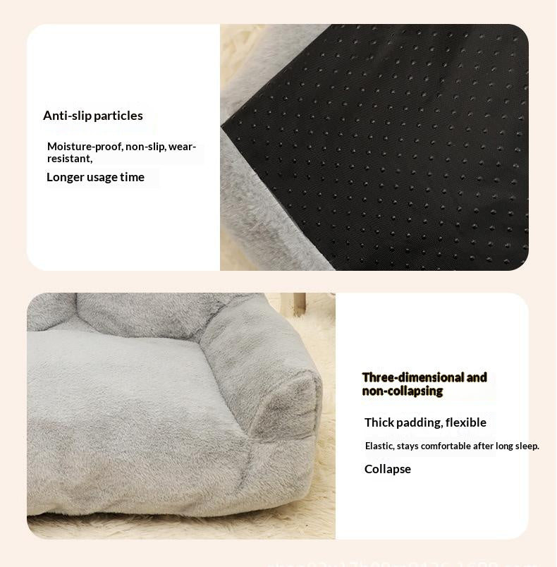 Pet rabbit fur sofa bed: Dog sofa, large pet sofa; Rabbit plush pet bed; Soft, high-quality cat beds, large dog beds and dog beds