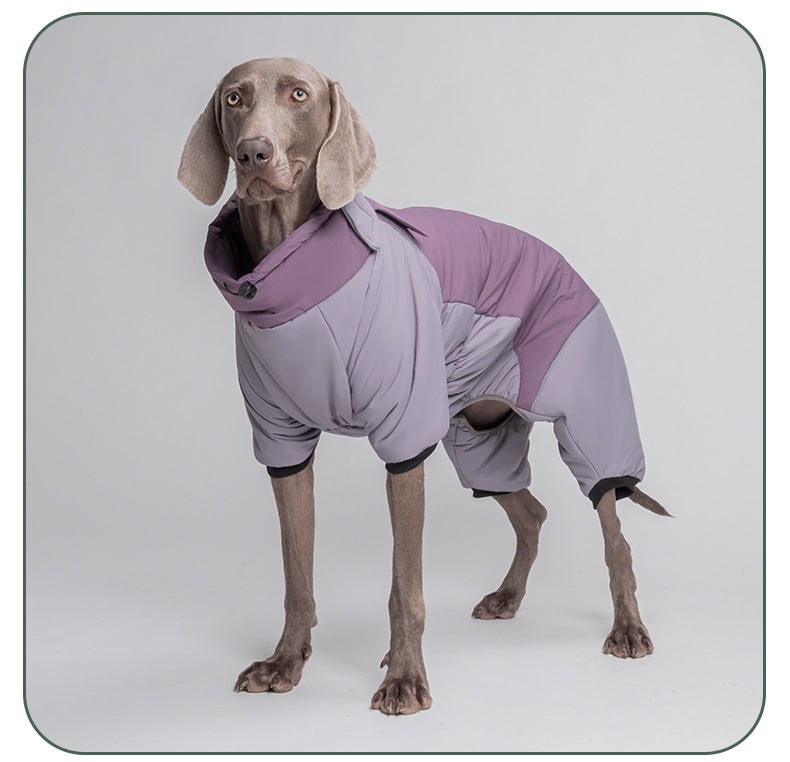 Dog autumn and winter windbreaker and cotton-padded jacket; Windproof, warm and waterproof; High-brightness and highly reflective dog cotton-padded clothing