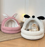 Animal-shaped yurt cat bed A large semi-enclosed dog house for keeping cats warm in winter; Detachable and washable pet bed