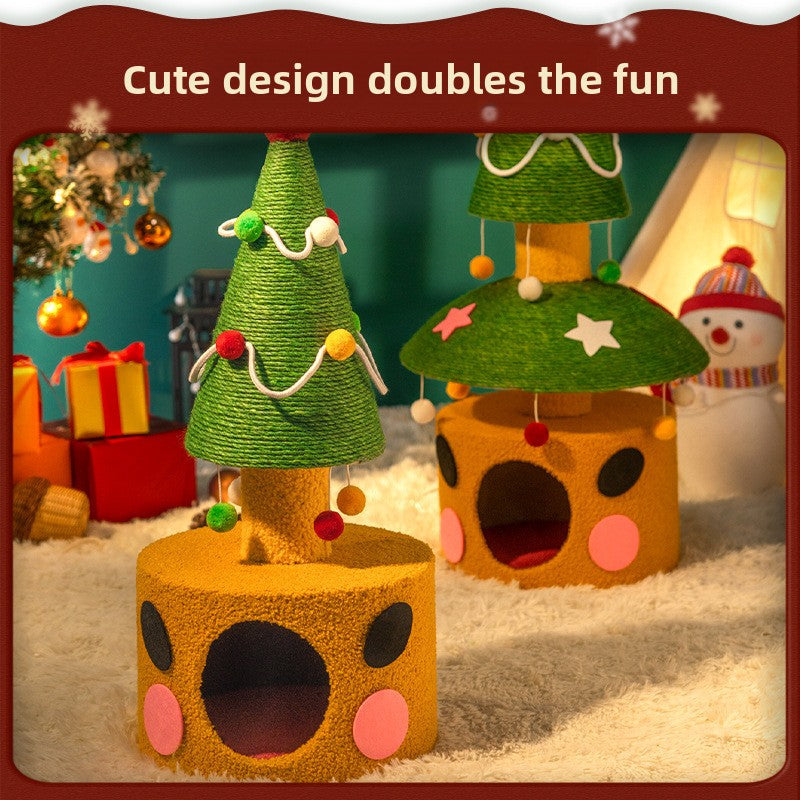 Christmas Tree Sisal Cat Scratching Board Wear-Resistant Non-Shedding Cat Claw Board Cat Climbing Frame Nest Integrated Cat Scratching Post Cat Toy