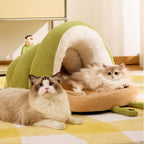 Snail-shaped cloud-shaped velvet slipper nest; Semi-closed nest; A warm pet bed for cats and dogs in autumn and winter