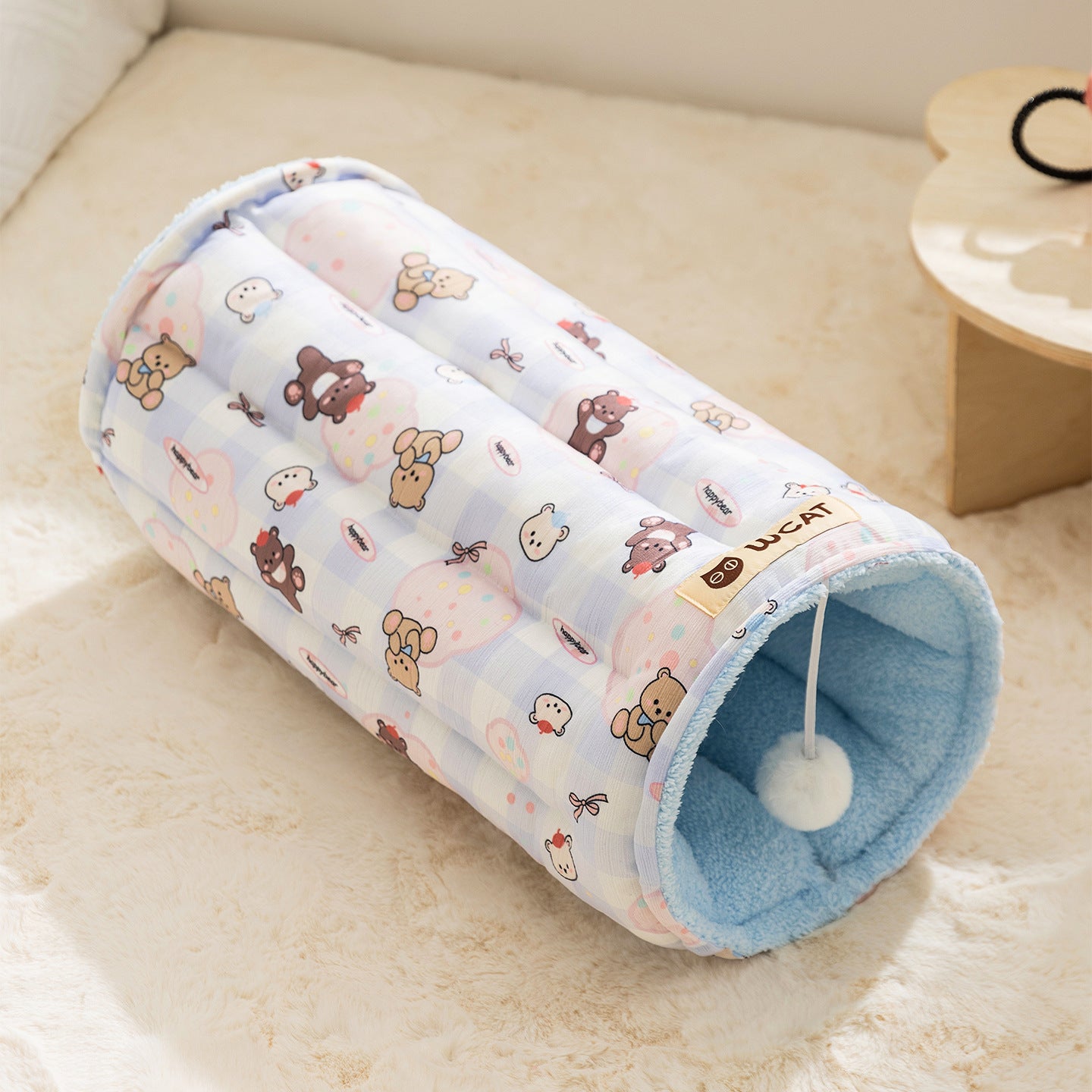 Dual-purpose tunnel mat cat bed cat mat; Play and sleep integrated cat bed Pet supplies