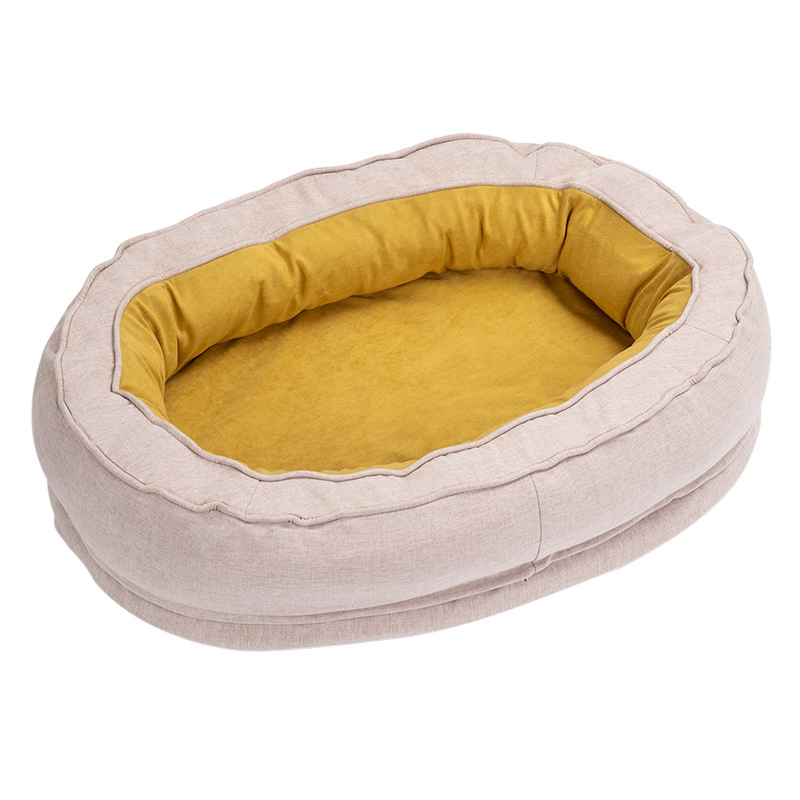 Hundebett und Katzenbett für den Haushalt, universell einsetzbar für alle vier Jahreszeiten, geeignet für kleine, mittelgroße und große Hunde. Warmes, abnehmbares und waschbares, rundes, rutschfestes Haustierbett, im Großhandel erhältlich