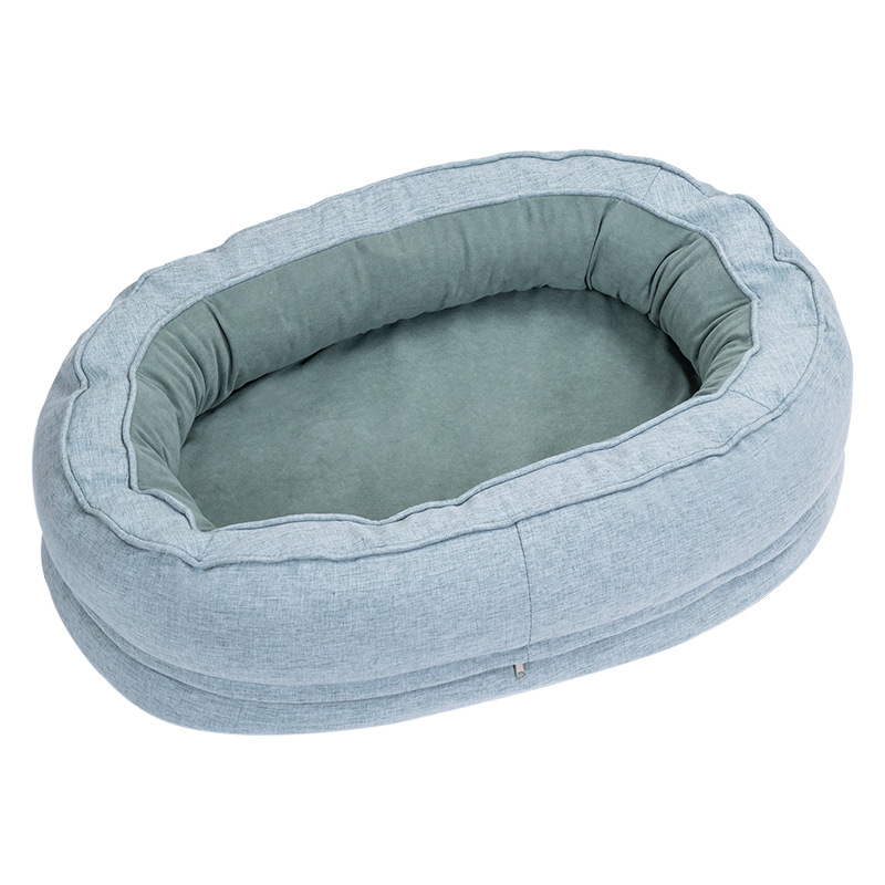 Household dog bed and cat bed, four - season universal, suitable for small, medium and large dogs. Warm, removable and washable, round - shaped, anti - slip pet bed, available for wholesale