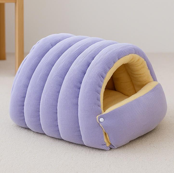 Pull a down to seal the plush nest; Thickened and warm cat bed for pets throughout the four seasons; Closed type, detachable and washable for dual use; Small and medium-sized dog and cat mattresses