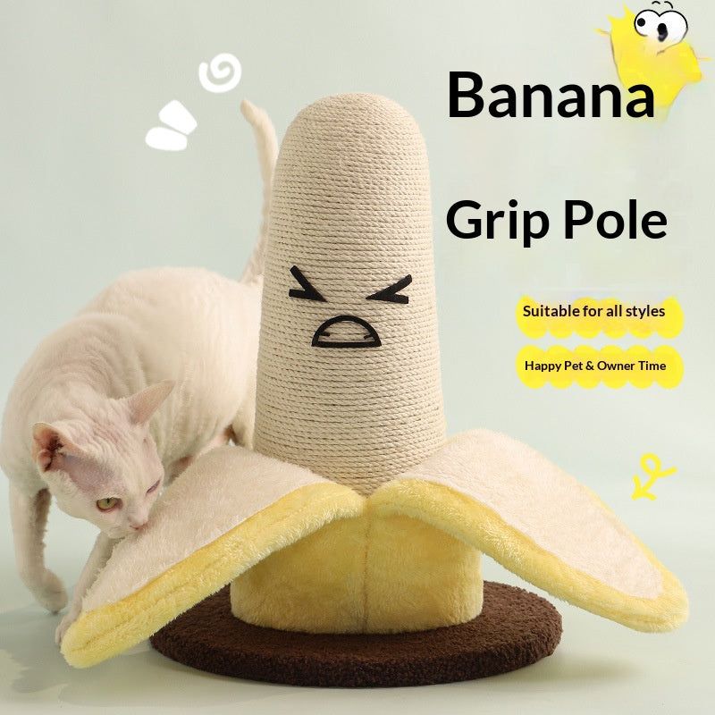 Banana cat scratch pillar Sword hemp rope shavings cat climbing frame Cat toy claw grinding tool - cat scratch board; Small space