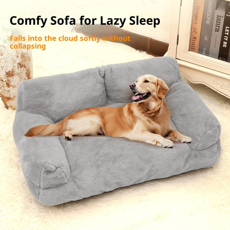 Pet rabbit fur sofa bed: Dog sofa, large pet sofa; Rabbit plush pet bed; Soft, high-quality cat beds, large dog beds and dog beds