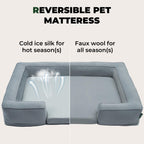 Detachable memory foam dog bed; Four-season universal cool fabric dog bed; The dog bed can be washed and disassembled in summer