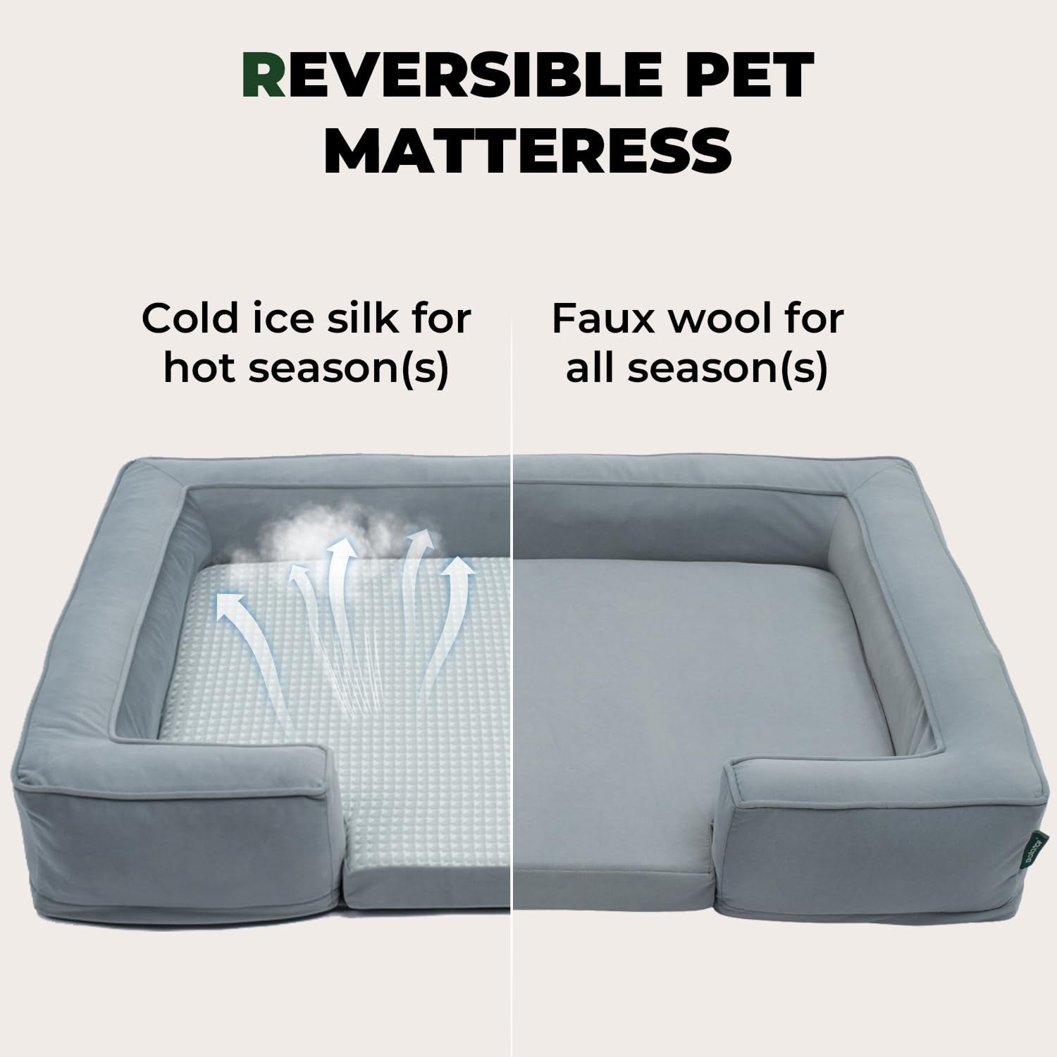 Detachable memory foam dog bed; Four-season universal cool fabric dog bed; The dog bed can be washed and disassembled in summer