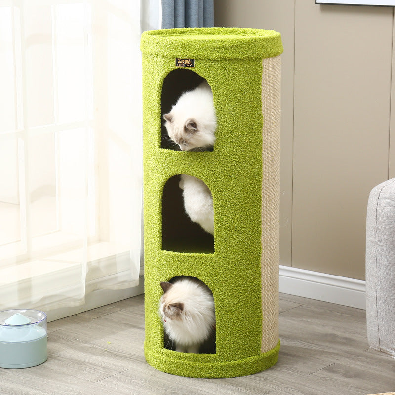 The cat scratch board is integrated with the nest. Cat Villa Multi-layer cat climbing frame Pet supplies