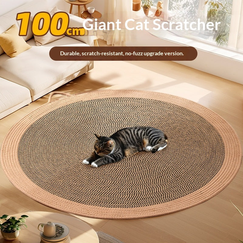 Rattan pet round mat: Cat mat for sleeping; Wear-resistant and non-flaking pet supplies; Rattan mat cat ice pad Floor mat cat scratcher