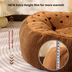 Elliptical polka dot plush pet bed; Circular thickened nest for pet pads; Winter warm cat beds, dog MATS, dog beds