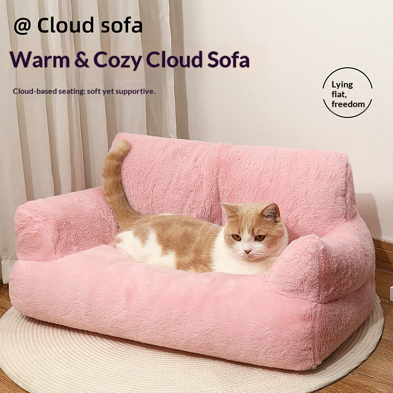 Plush sofa pet bed; Cat bed, large cat bed, pet bed; Cat sofa Winter warm dog and pet bed supplies