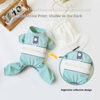 Outdoor four-legged raincoat Dog clothes, transparent raincoats and raincoats; The waterproof cap can be pulled. A small dog with a four-legged tummy