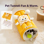 Dual-purpose tunnel mat cat bed cat mat; Play and sleep integrated cat bed Pet supplies
