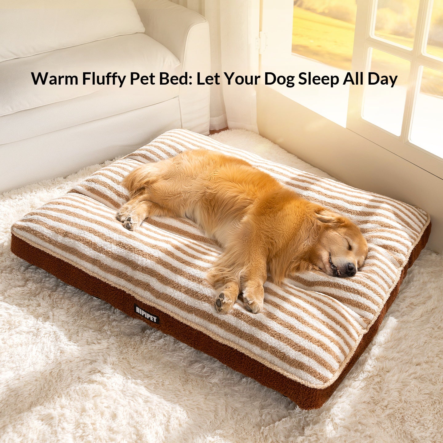 Warm striped pad dog bed; Medium and large-sized dogs; Pet bed pads for big dogs and cats; Cat bed and dog mat