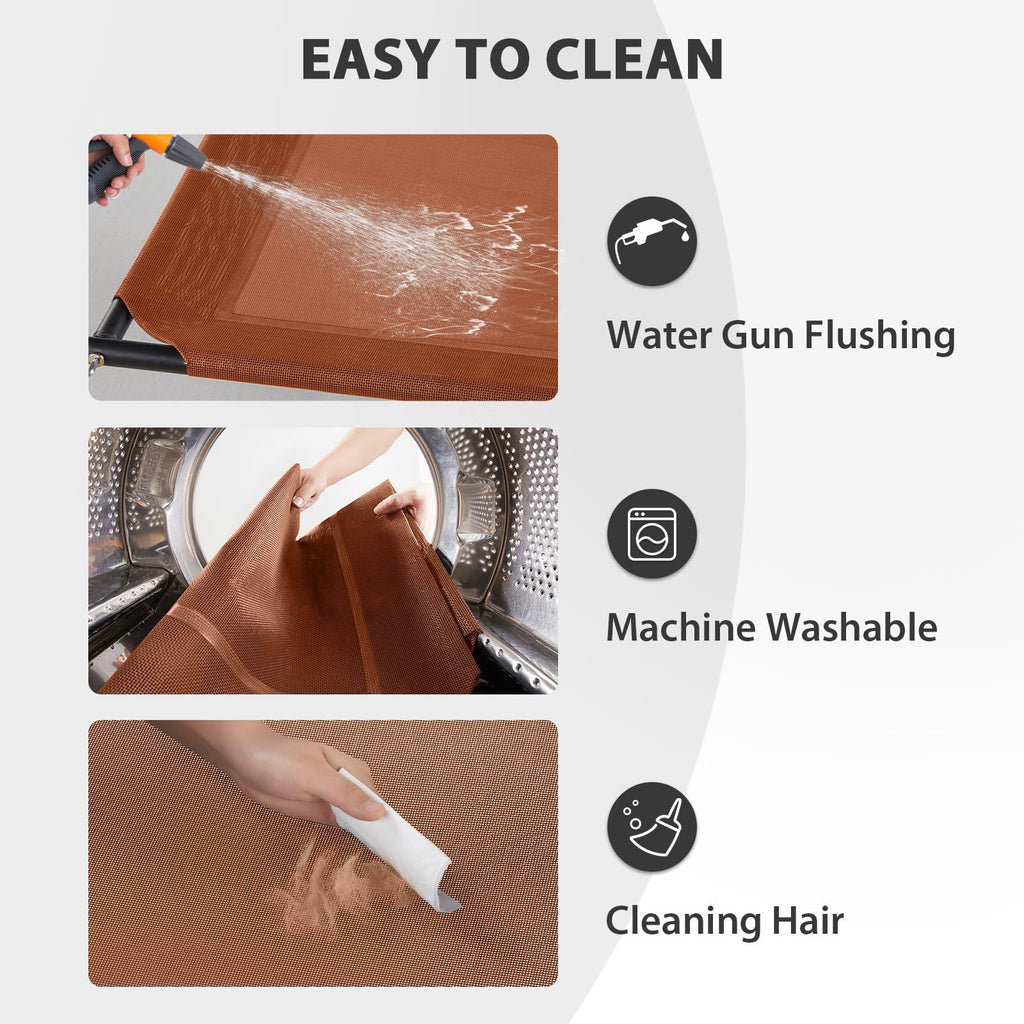 Large dog detachable dog beds that do not touch the ground; Cool ice silk camp bed Large dog beds that can be machine washed and are scratch-resistant. Suitable for all seasons