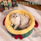 Christmas Limited Edition · Basket-style Pet Bed: Cat and Dog Christmas Bed; Cat Christmas bed A semi-enclosed winter thickened and warm Christmas pet bed for small dogs