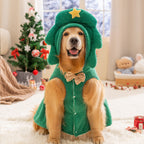 Christmas cartoon drawstring cape Sleeveless pet dog clothes for large Golden Retrievers and Labradors in autumn and winter