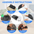 Travel Bolster Safety Waterproof Medium Large Dog Car Back Seat Bed; Detachable and washable for all four seasons. Three enlarged rear seats for pets