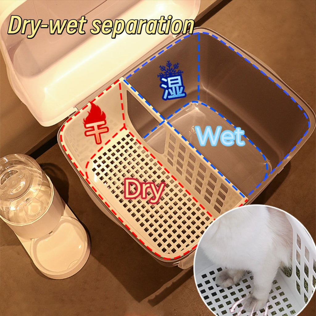 Large-capacity corridor-style cat litter box; Fully enclosed; Prevent sand from being brought into the house. Isolate odors and unpleasant smells; Dry-wet separation Large capacity, suitable for multi-cat families