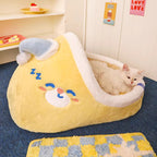 Mango-shaped cat bed Winter warm, enclosed and secure cat bed; Cats sleep in their beds, dog beds, sofas, and cat shelters
