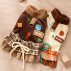 Warm corduroy princess-style cotton-padded jackets and skirts for small and medium-sized dogs in autumn and winter； Cat teddy pet dog clothes